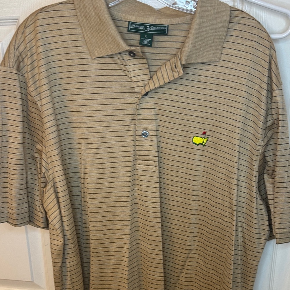 Masters Tan and Black Striped Polo Shirt